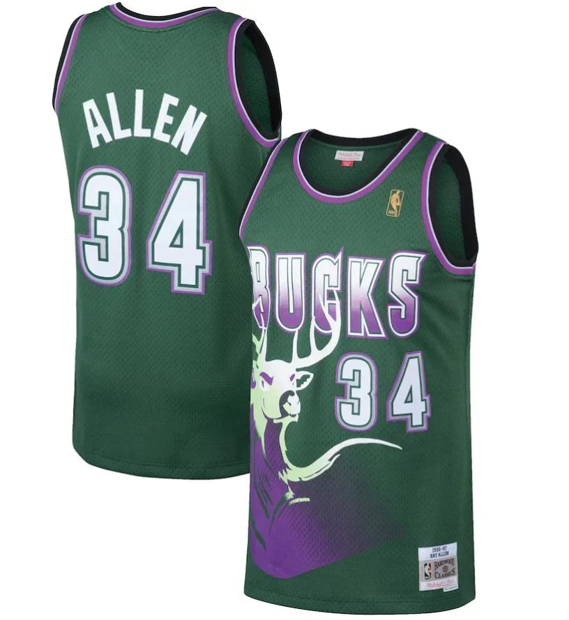 Ray Allen Milwaukee Bucks 1996/97 Hardwood Classics Jersey product image 1