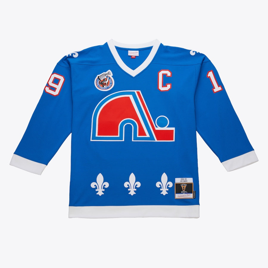 Joe Sakic Quebec Nordiques NHL Mitchell & Ness Men Light Blue 1992 Power Play Authentic Jersey product image 2, provided for