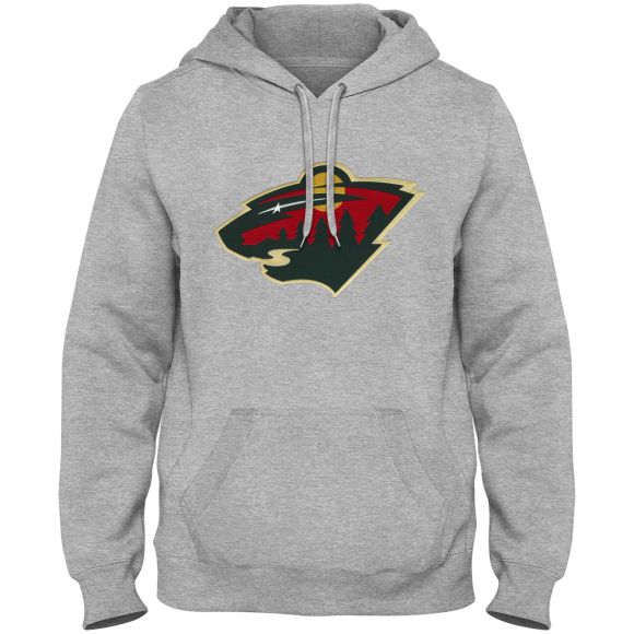 Minnesota Wild NHL Bulletin Men Athletic Grey Express Twill Logo Hoodie product image 1, provided for visual reference and
