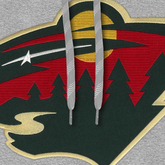 Minnesota Wild NHL Bulletin Men Athletic Grey Express Twill Logo Hoodie product image 2, provided for visual reference and