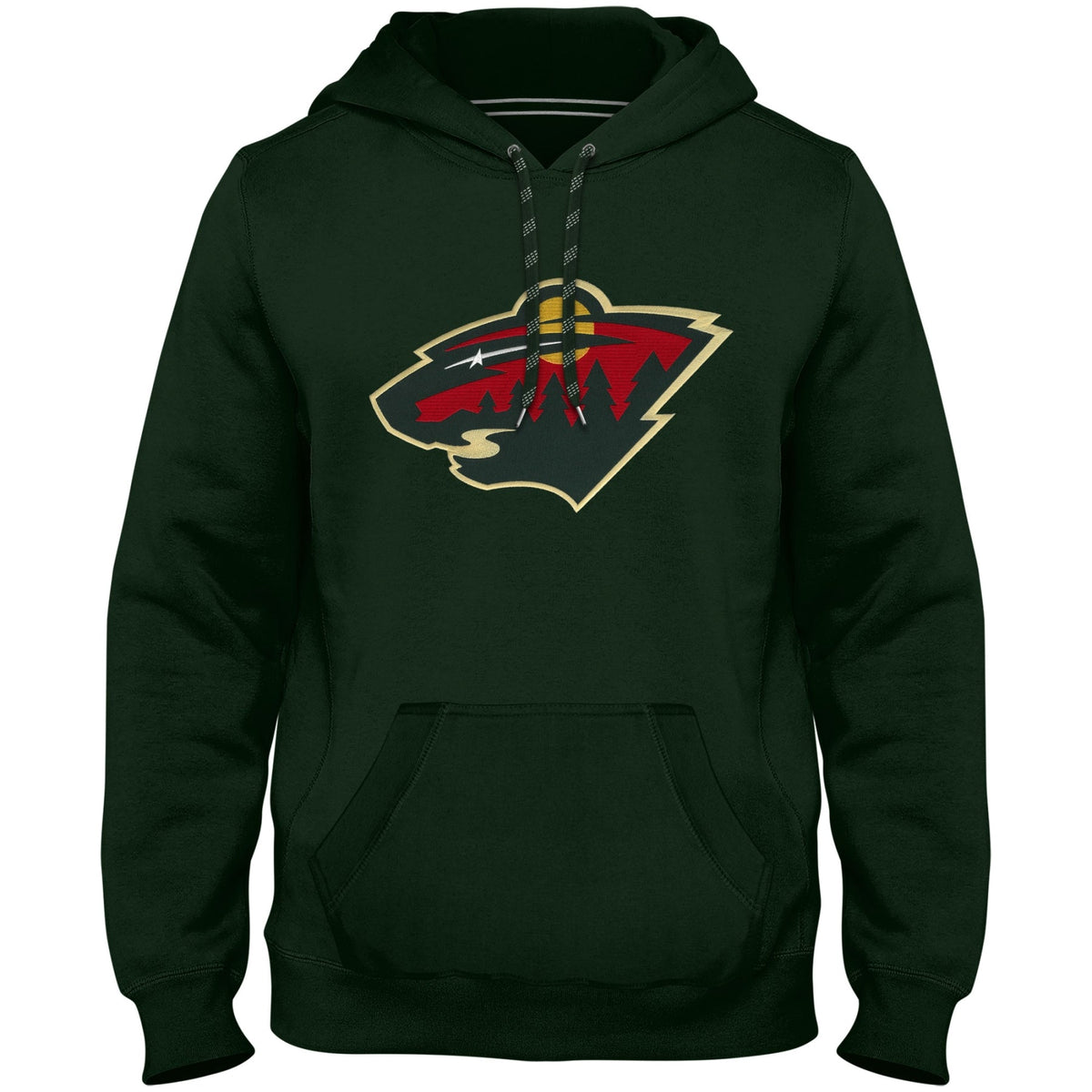 Minnesota Wild NHL Bulletin Men Forest Green Express Twill Logo Hoodie product image 1, provided for visual reference and