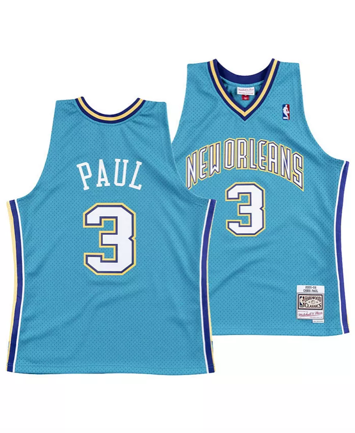 Men's New Orleans Hornets Chris Paul Mitchell & Ness Teal product image 1