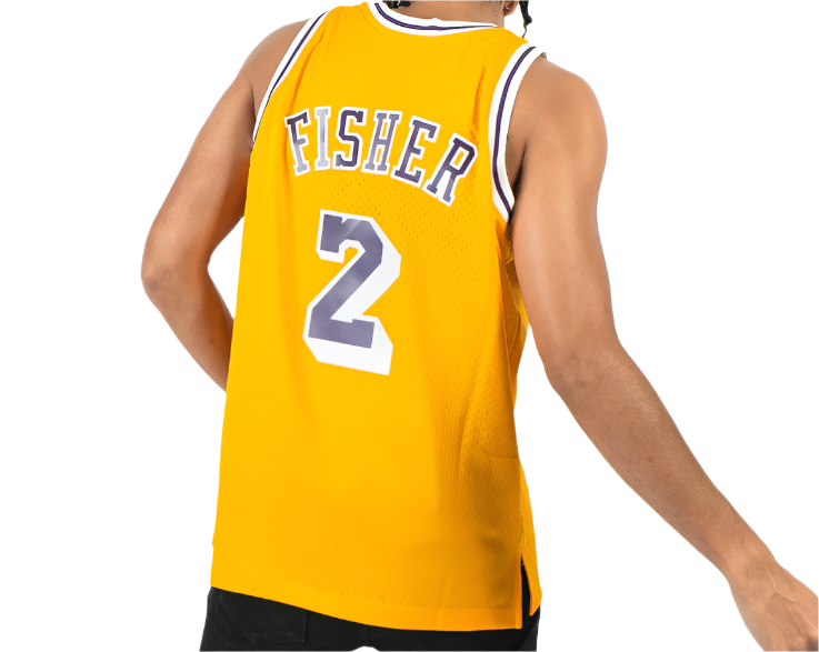 Men's Los Angeles Lakers Derek Fisher Mitchell & Ness Gold product image 2