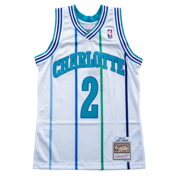 Men's Mitchell & Ness Larry Johnson Charlotte Hornets White product image 2
