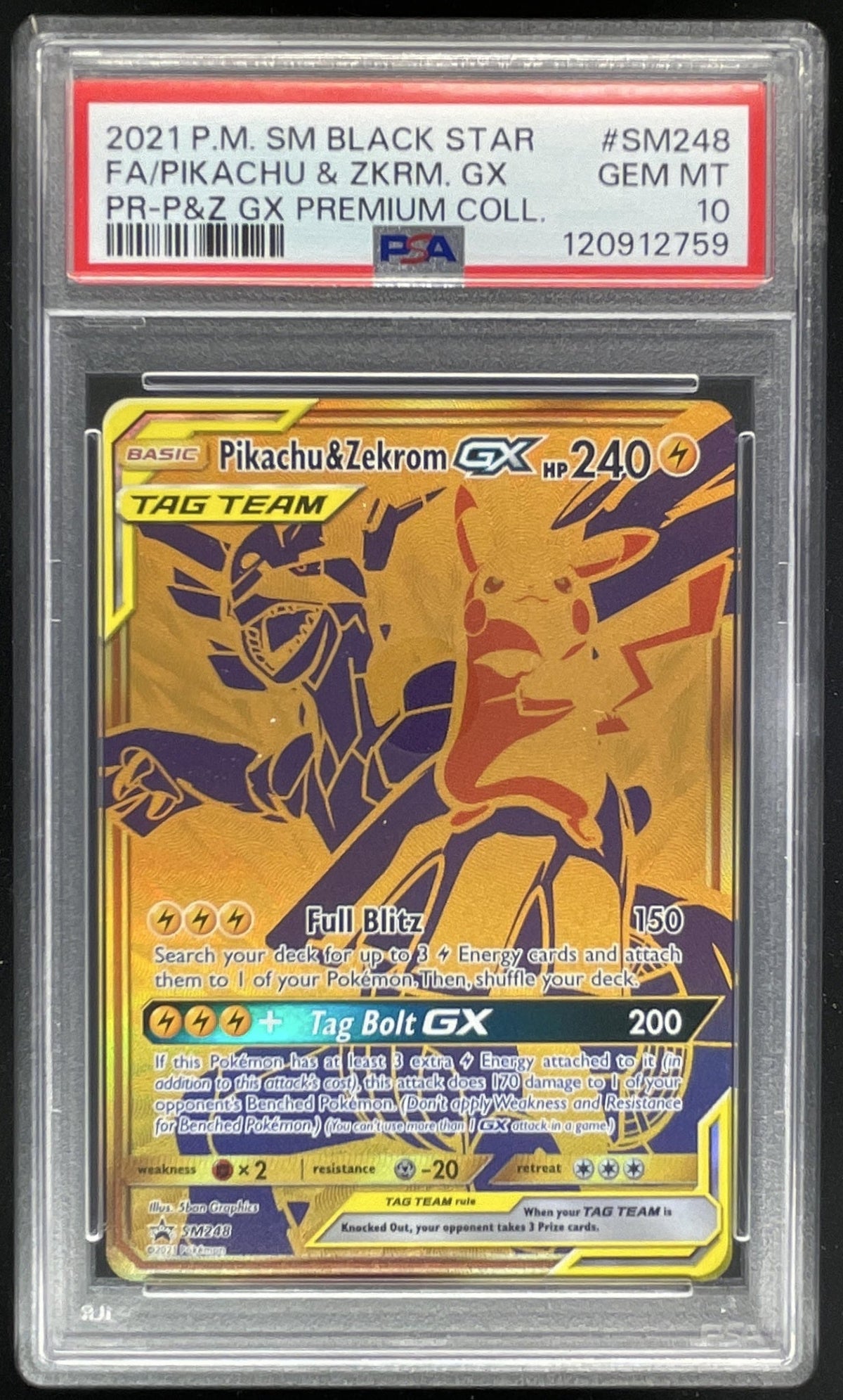 2021 Pokemon SM Black Star Promos #SM248 Pikachu & Zekrom Tag Team product image 1, provided for visual reference and