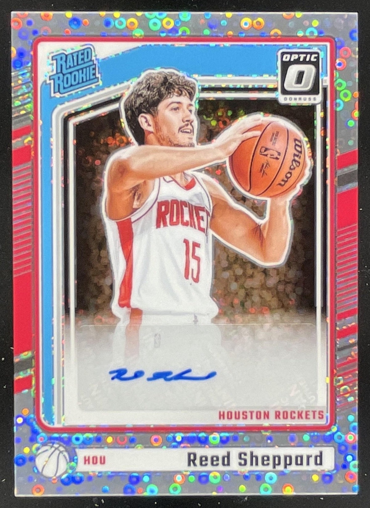 2024-25 Donruss Optic Rated Rookies Fast Break Prizm #302 Reed Sheppard RC Auto product image 1, provided for visual