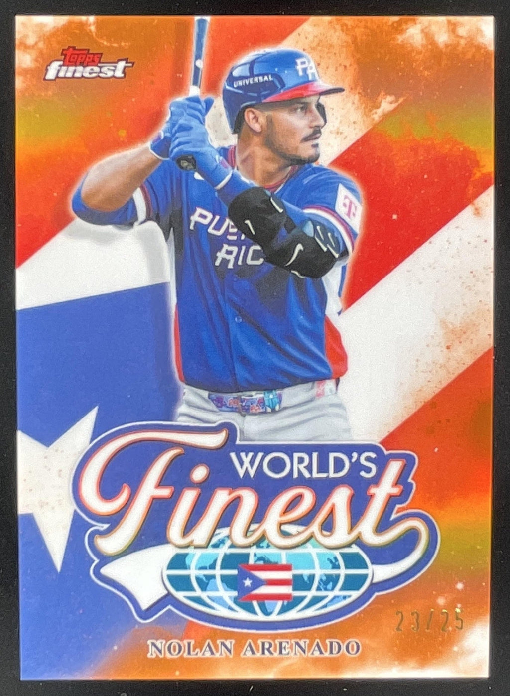 2026 Topps Finest Worlds Finest Orange Refractor #WF-29 Nolan Arenado /25 product image 1, provided for visual reference and