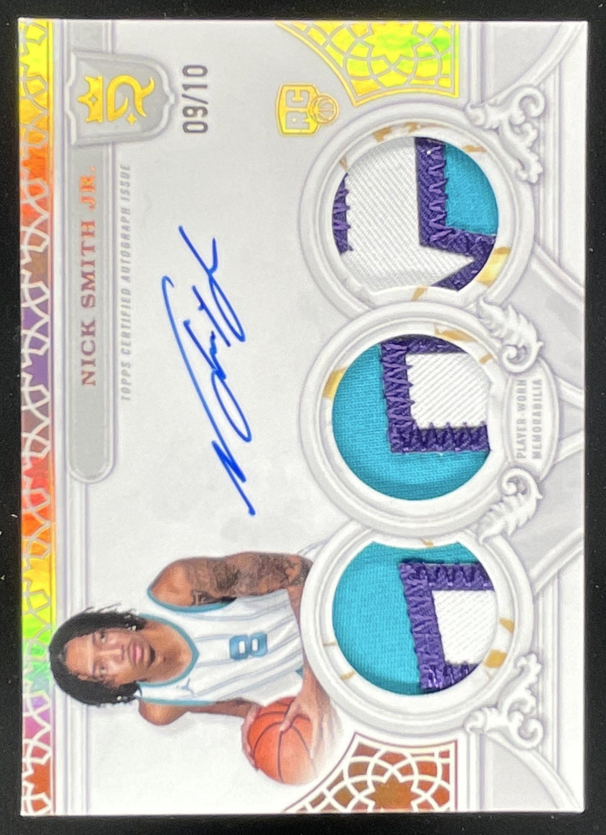 2023-24 Topps Royalty Collection Superior Jersey Gold Nick Smith Jr. RC Auto /10 product image 1, provided for visual