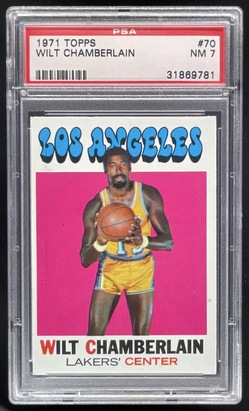 1971-72 Topps #70 Wilt Chamberlain PSA 7 product image 1, provided for visual reference and product detail review