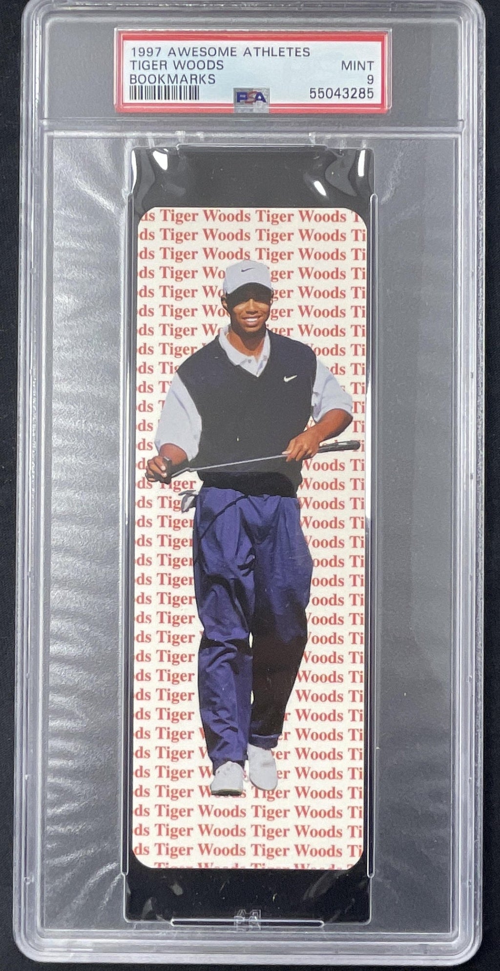 1997 Awesome Athletes Bookmarks Tiger Woods #NNO PSA 9 product image 1, provided for visual reference and product detail