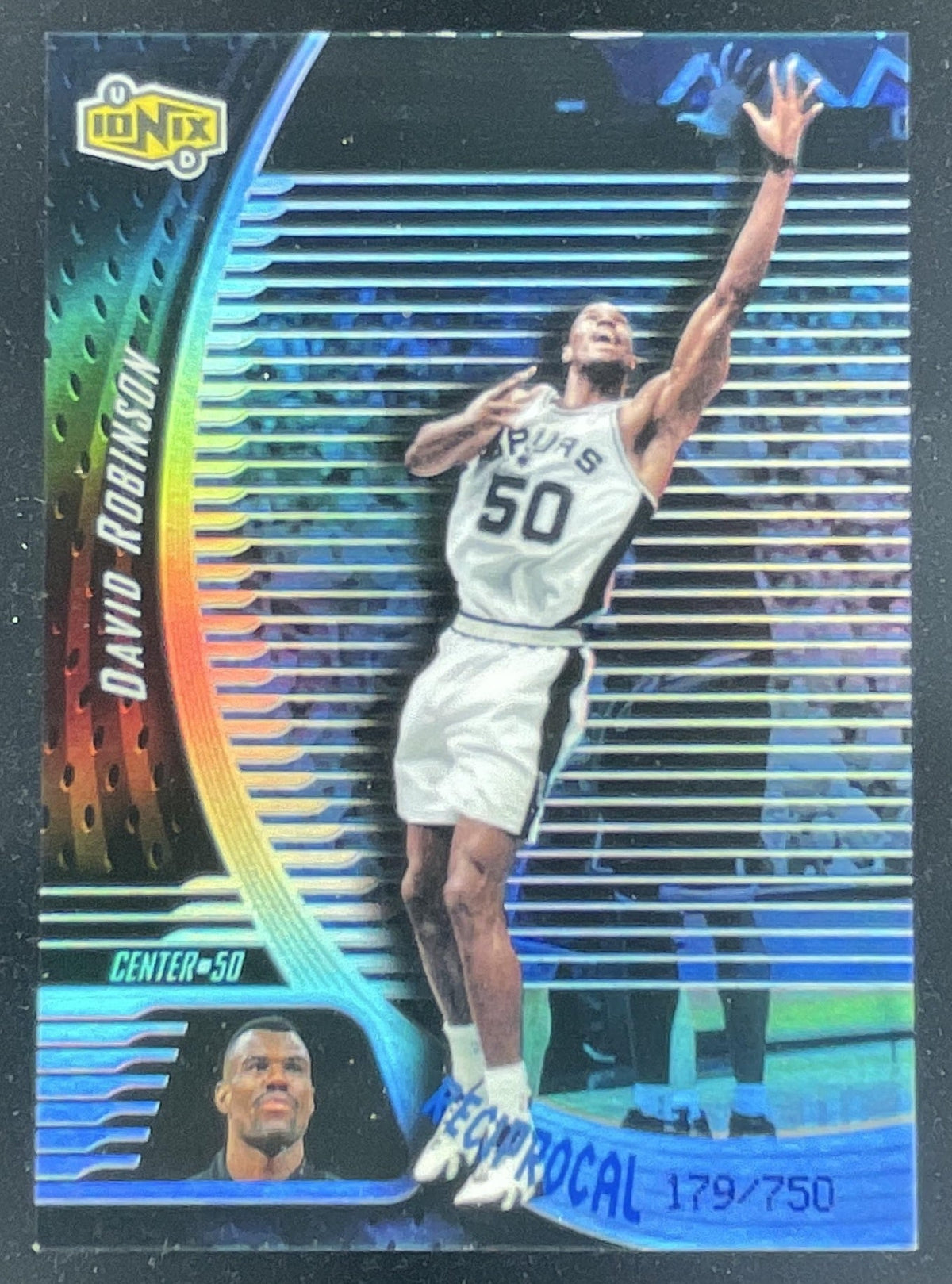 1998-99 Upper Deck Ionix Reciprocal #R52 David Robinson /750 product image 1, provided for visual reference and product