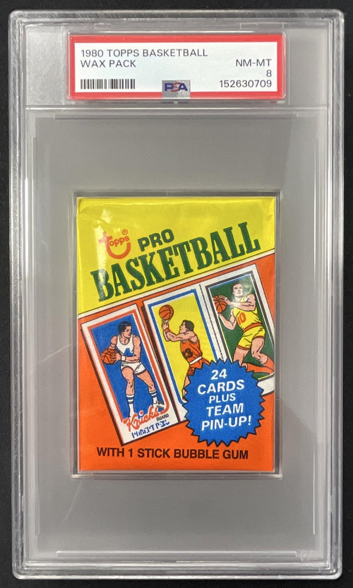 1980 Topps Basketball Sealed Wax Pack PSA 8 product image 1, provided for visual reference and product detail review