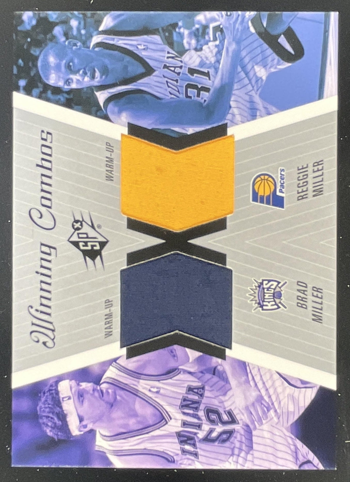 2003-04 SPx Winning Materials Combos #WC10 Brad Miller Reggie Miller MEM product image 1, provided for visual reference and