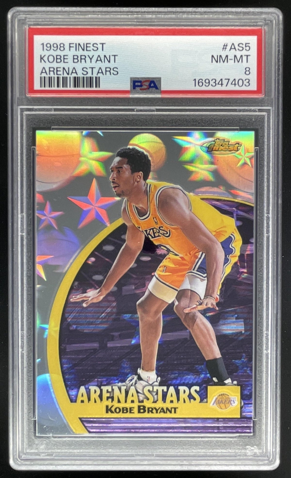 1998-99 Topps Finest Arena Stars #AS5 Kobe Bryant PSA 8 product image 1, provided for visual reference and product detail
