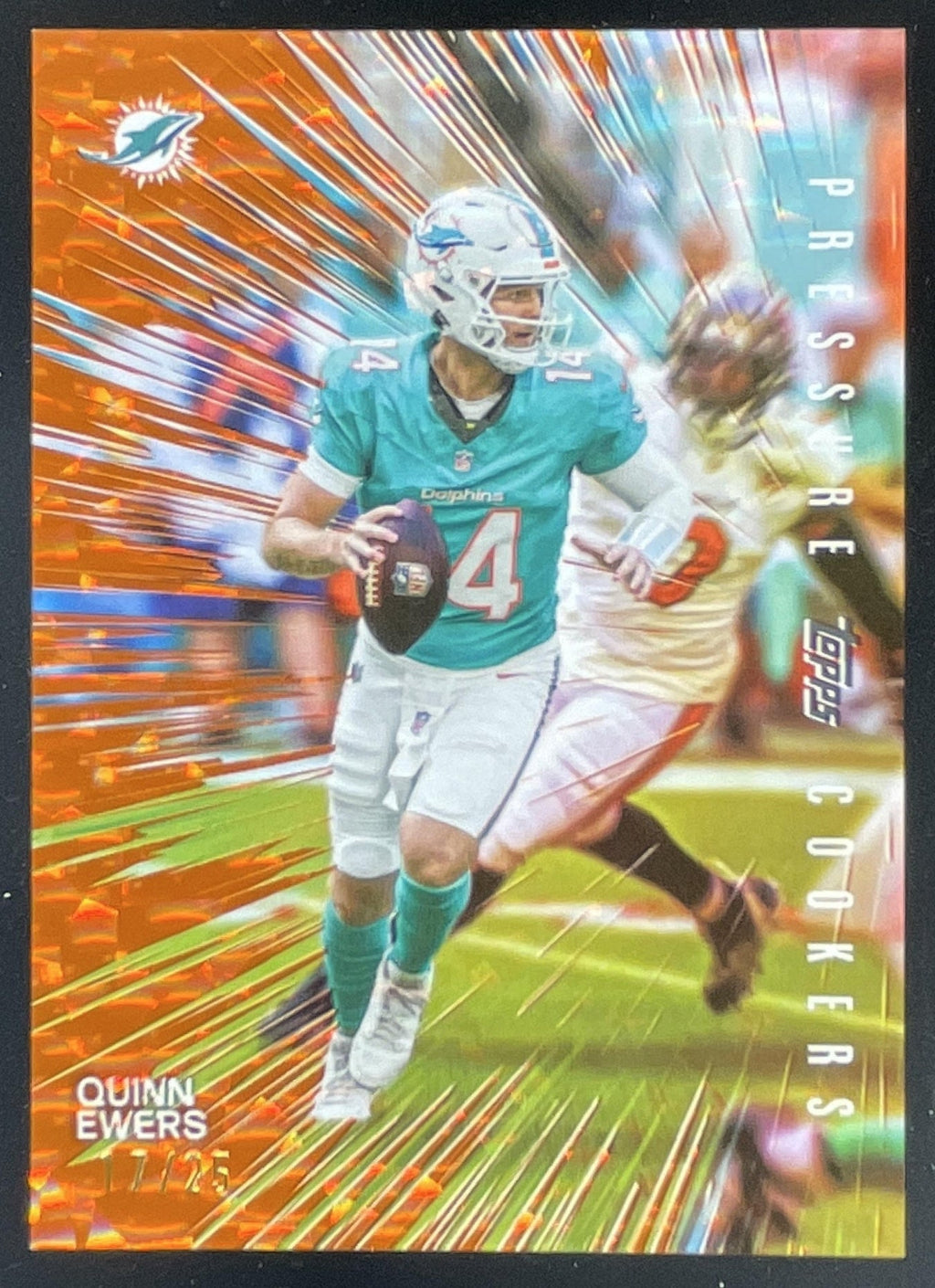 2026 Topps Pressure Cookers Orange Crackle Foil #PC-14 Quinn Ewers /25 product image 1, provided for visual reference and