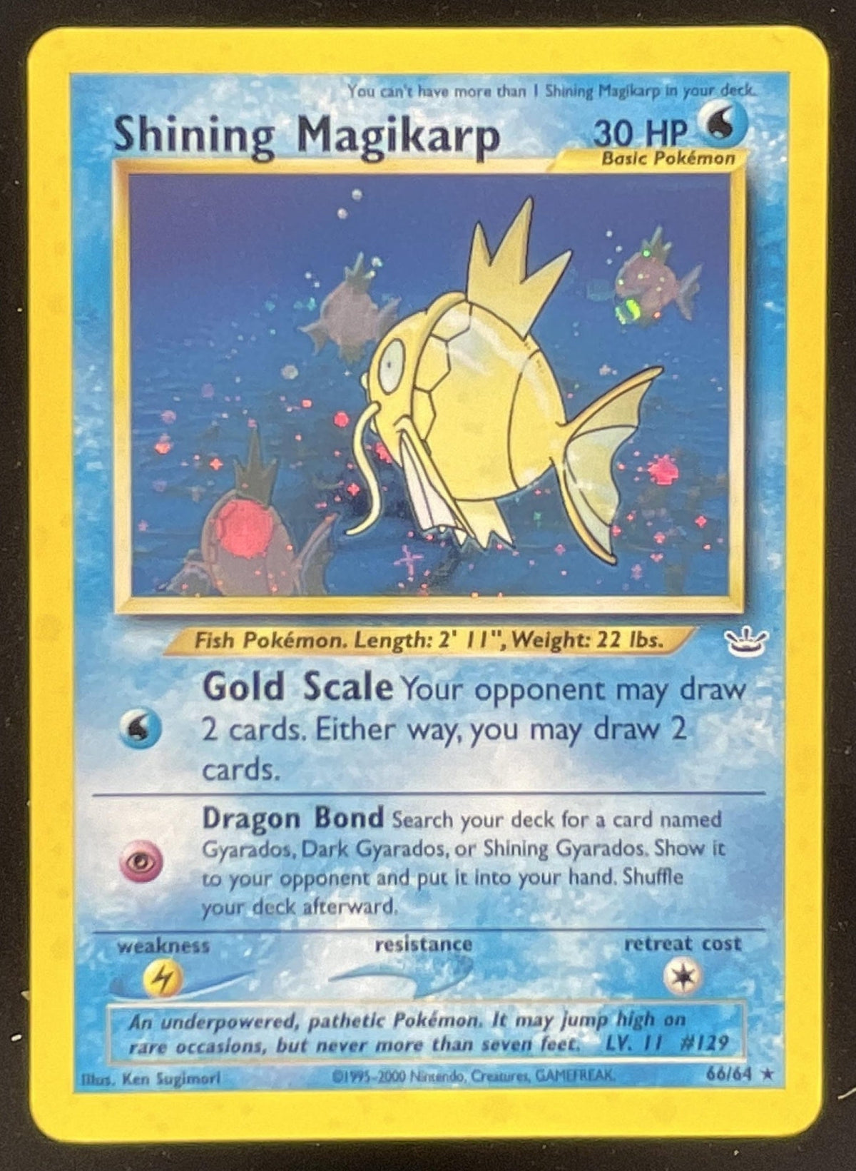 2001 Pokemon Neo Revelation #66/64 Shining Magikarp product image 1, provided for visual reference and product detail review