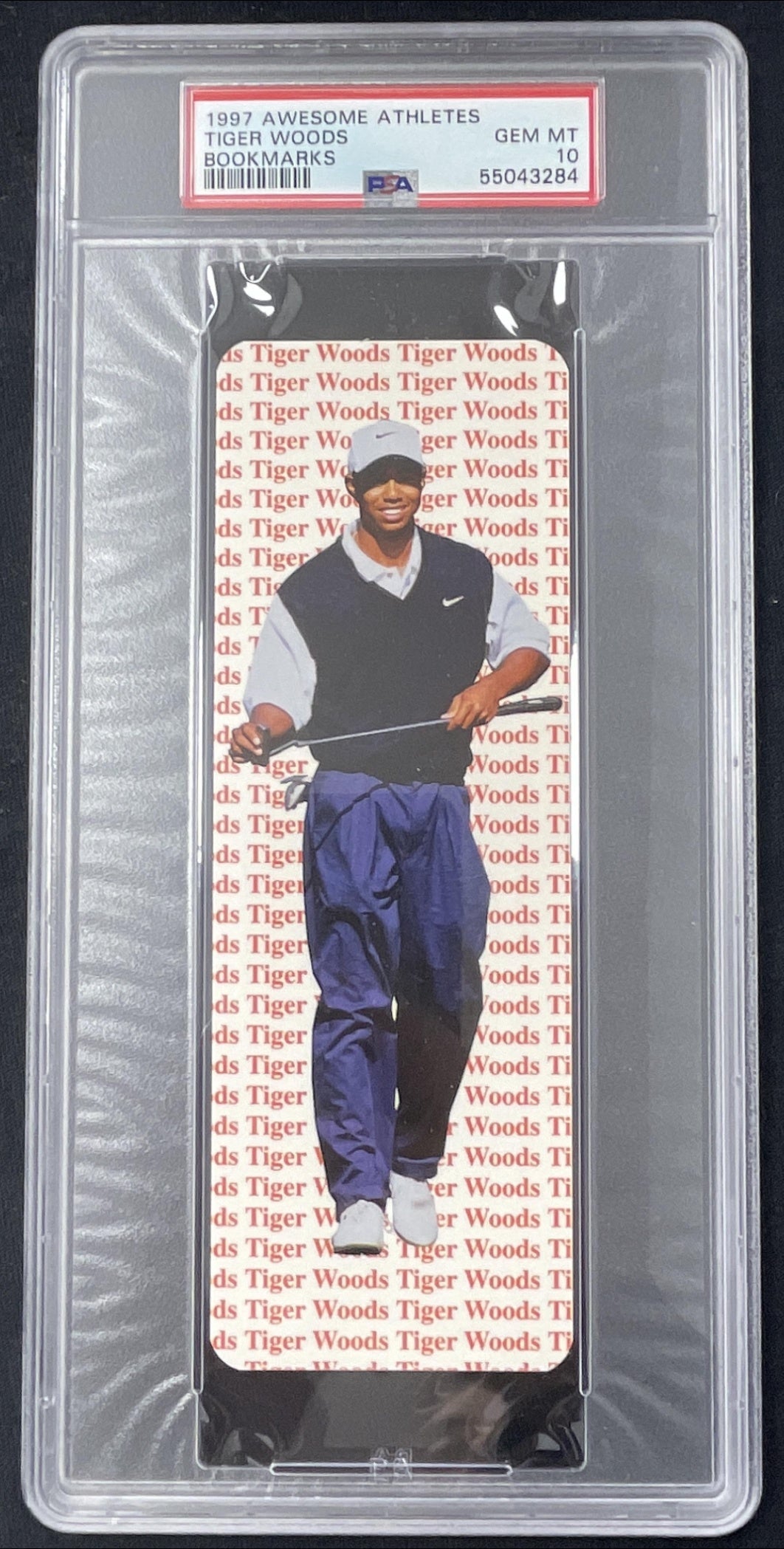 1997 Awesome Athletes Bookmarks #NNO Tiger Woods PSA 10 product image 1, provided for visual reference and product detail