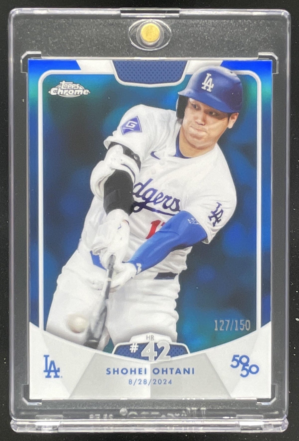 2024 Topps 50/50: Shohei Ohtani Chrome Blue #82 Shohei Ohtani /150 product image 1, provided for visual reference and