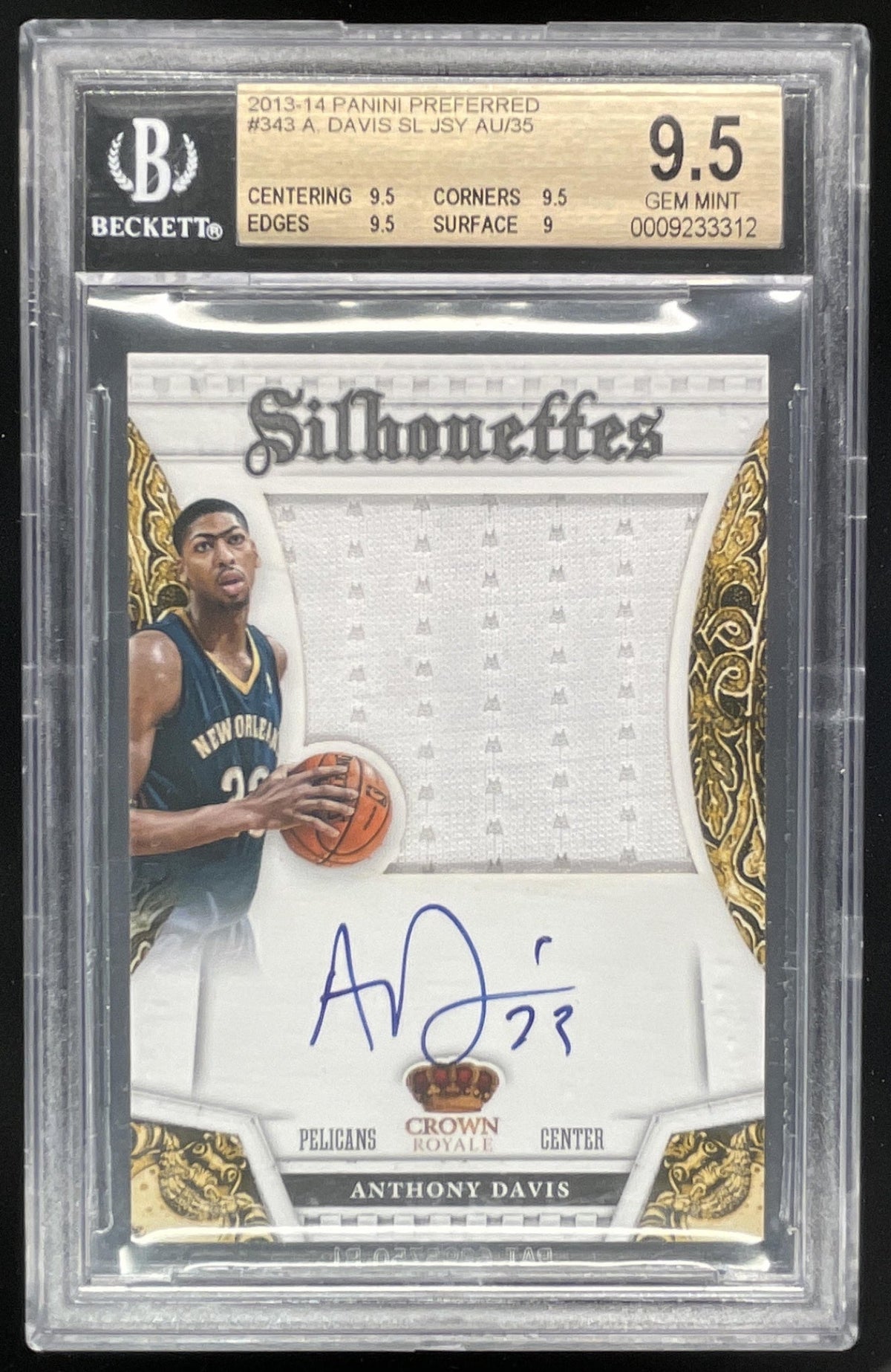 2013-14 Panini Preferred #343 Anthony Davis Autograph Auto /35 BGS 9.5 product image 1, provided for visual reference and