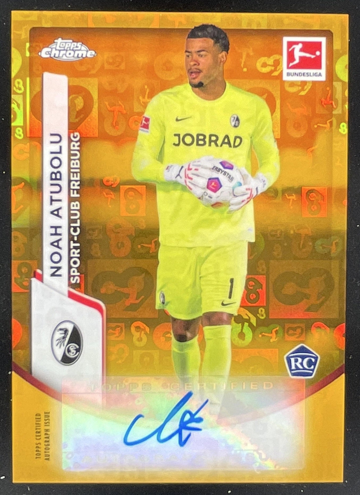 2023-24 Topps Chrome Bundesliga 60 Years Foil #BCA-NA Noah Atubolu RC Auto product image 1, provided for visual reference