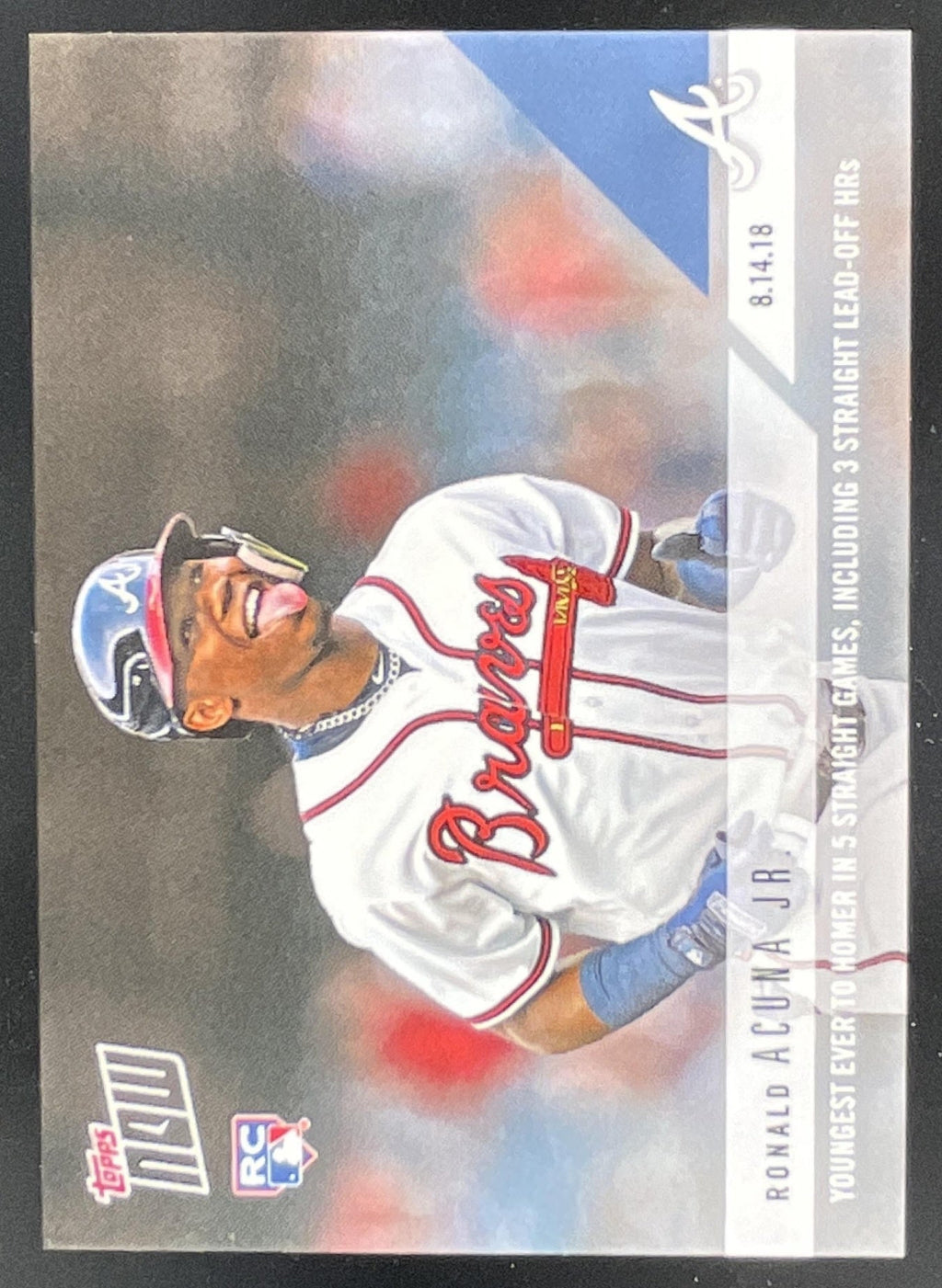2018 Topps Now #598 Ronald Acuna Jr. RC product image 1, provided for visual reference and product detail review