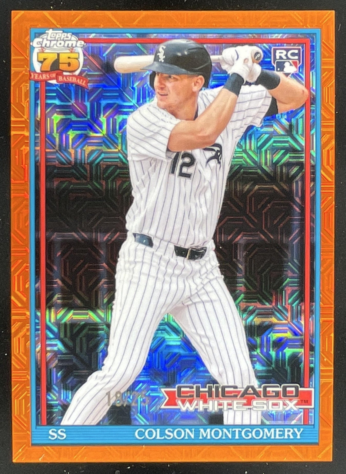2026 Topps 1991 Chrome Silver Pack Orange Mojo Colson Montgomery RC Auto /25 product image 1, provided for visual reference