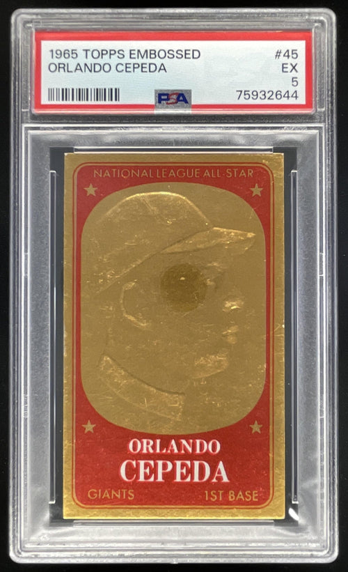 1965 Topps Embossed #45 Orlando Cepeda PSA 5 product image 1, provided for visual reference and product detail review