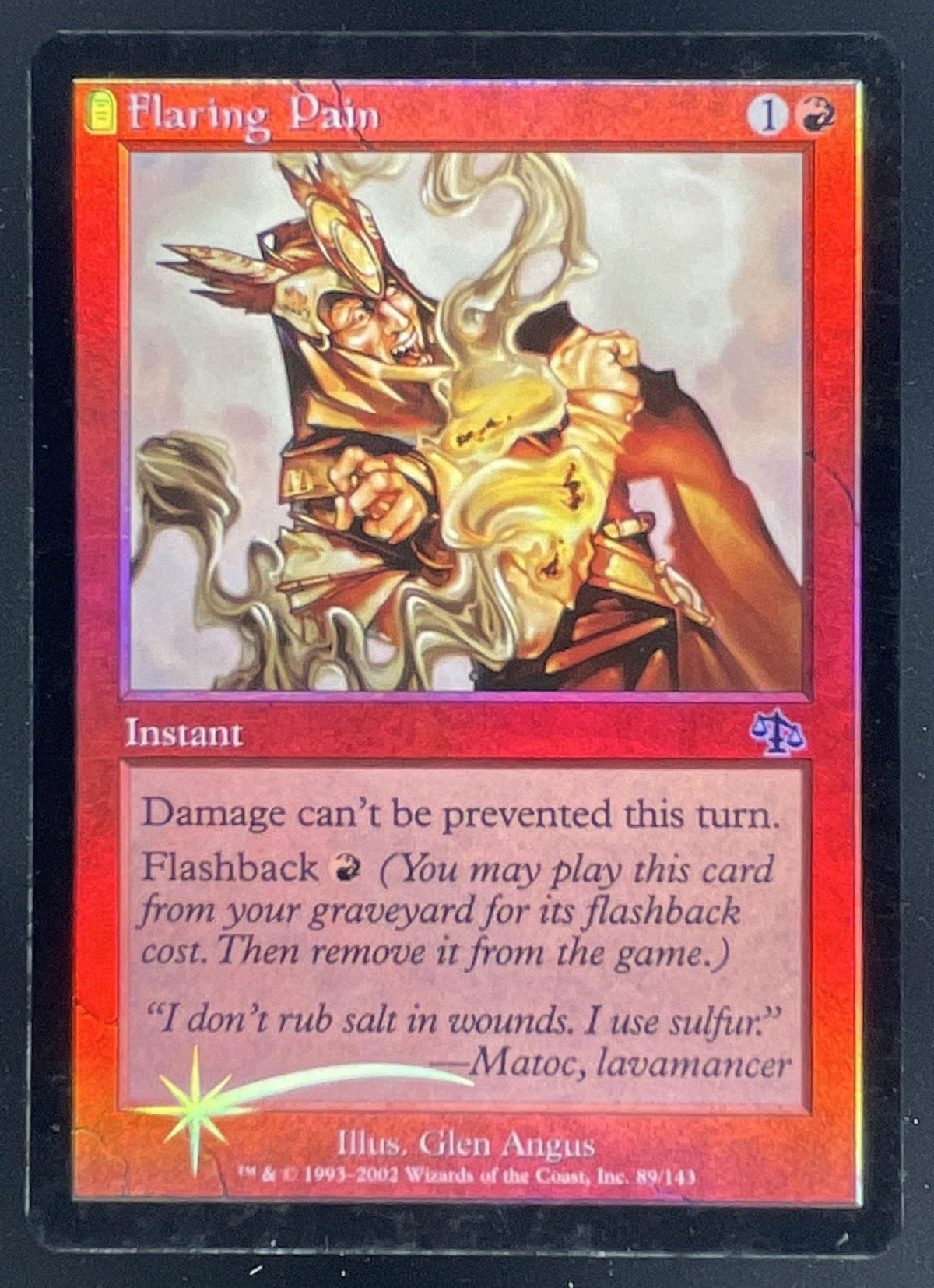 2002 Magic: The Gathering Judgment #89 Flaring Pain product image 1, provided for visual reference and product detail review