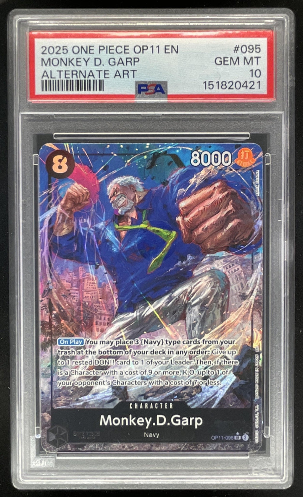 2025 One Piece A Fist of Divine Speed Super Rare #095 Monkey.D.Garp Art PSA 10 product image 1, provided for visual