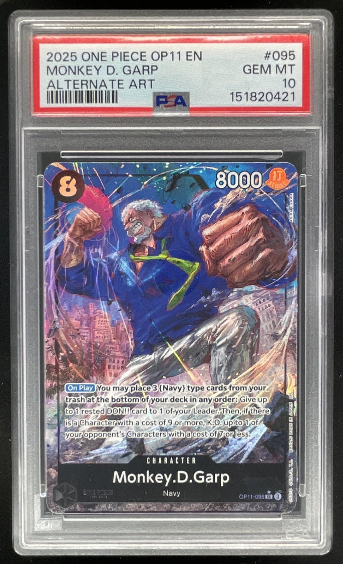2025 One Piece A Fist of Divine Speed Super Rare #095 Monkey.D.Garp Art PSA 10 product image 1, provided for visual