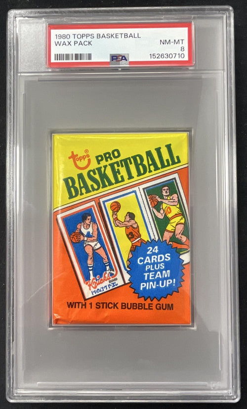 1980 Topps Basketball Sealed Wax Pack PSA 8 product image 1, provided for visual reference and product detail review