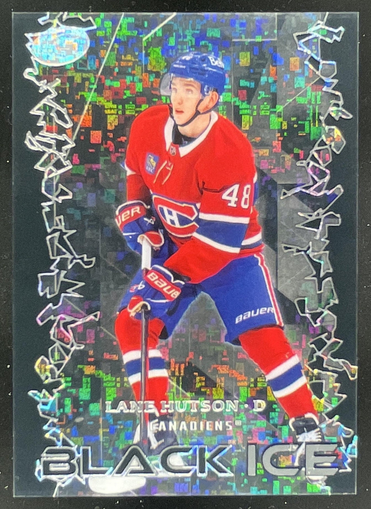 2025-26 Upper Deck Ice Black Ice #BI-13 Lane Hutson product image 1, provided for visual reference and product detail review