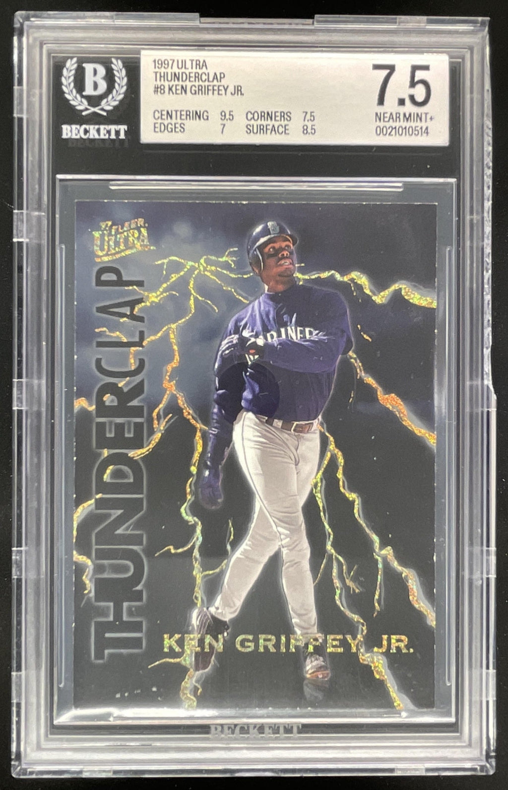 1997 Fleer Ultra Thunderclap #8 Ken Griffey Jr. BGS 7.5 product image 1, provided for visual reference and product detail