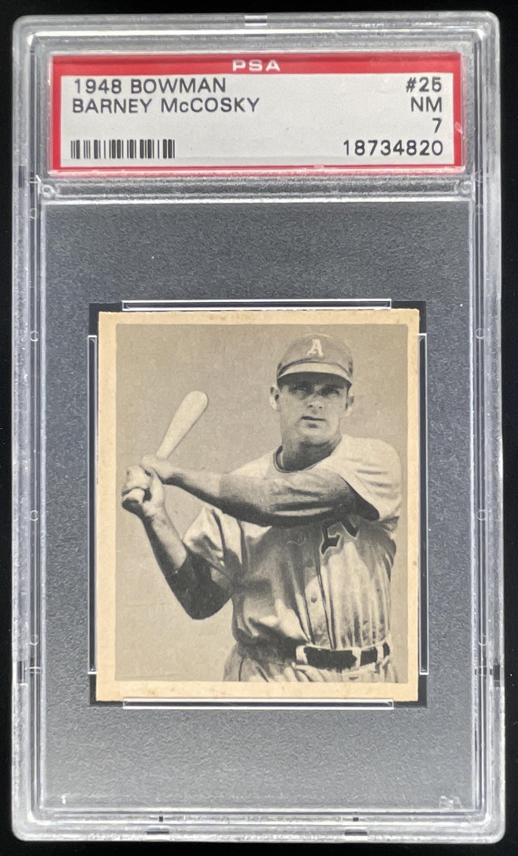 1948 Bowman #25 Barney McCosky PSA 7 product image 1, provided for visual reference and product detail review