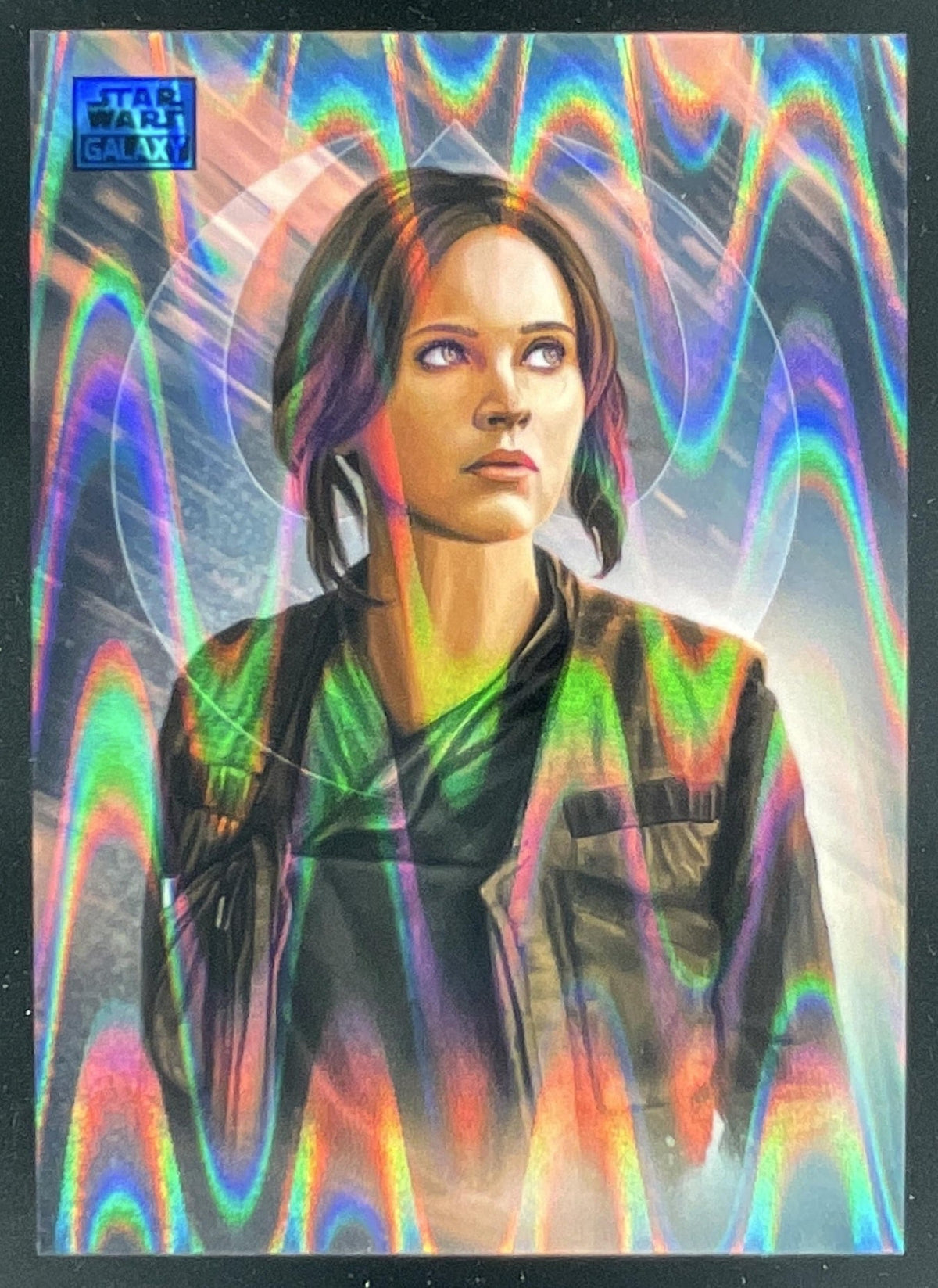 2026 Topps Chrome Star Wars Galaxy Art of Rogue One Blue Ray Wave Jyn Erso /175 product image 1, provided for visual