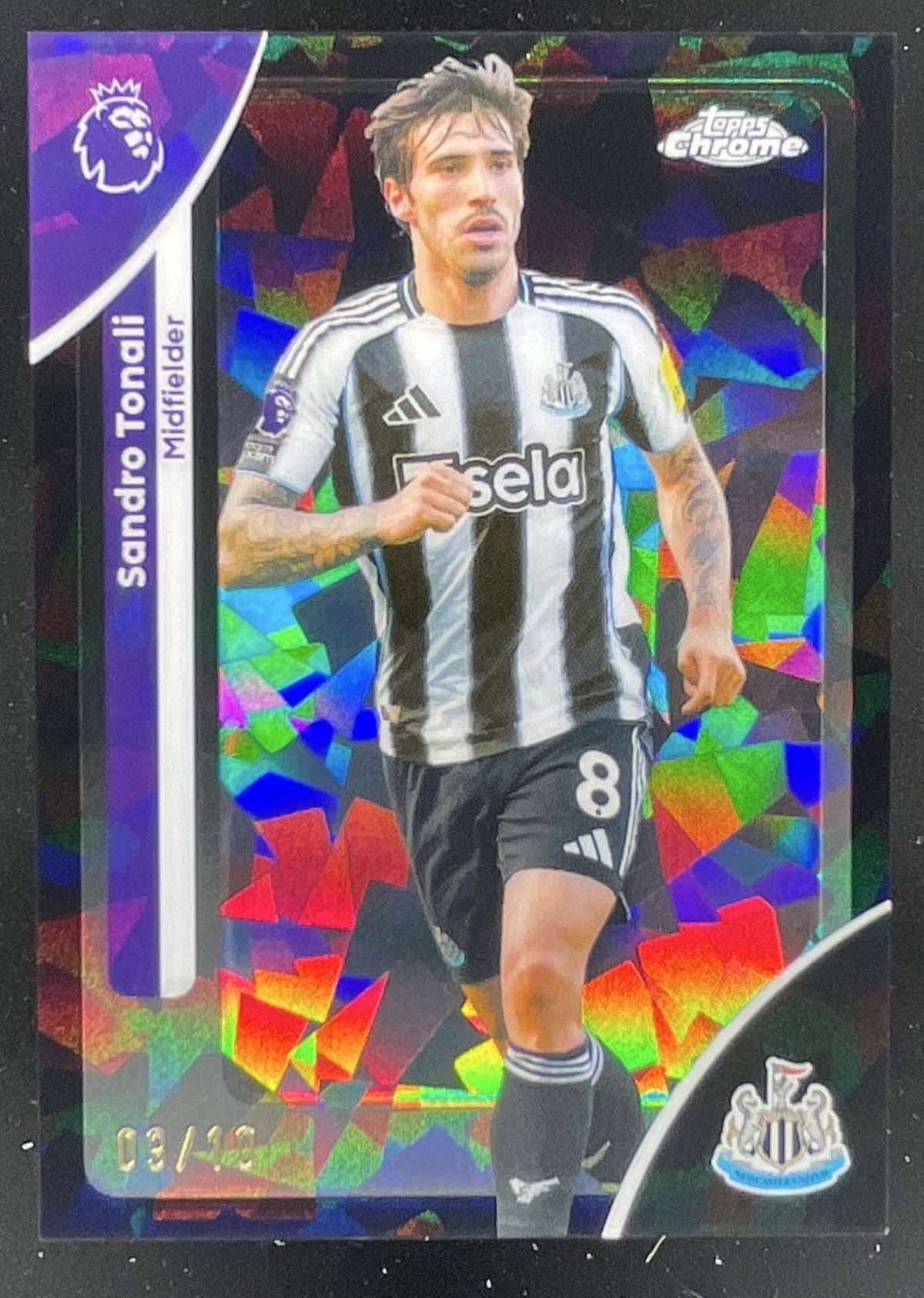 2026 Topps Chrome Sapphire Premier League Black Refractor #147 Sandro Tonali /10 product image 1, provided for visual