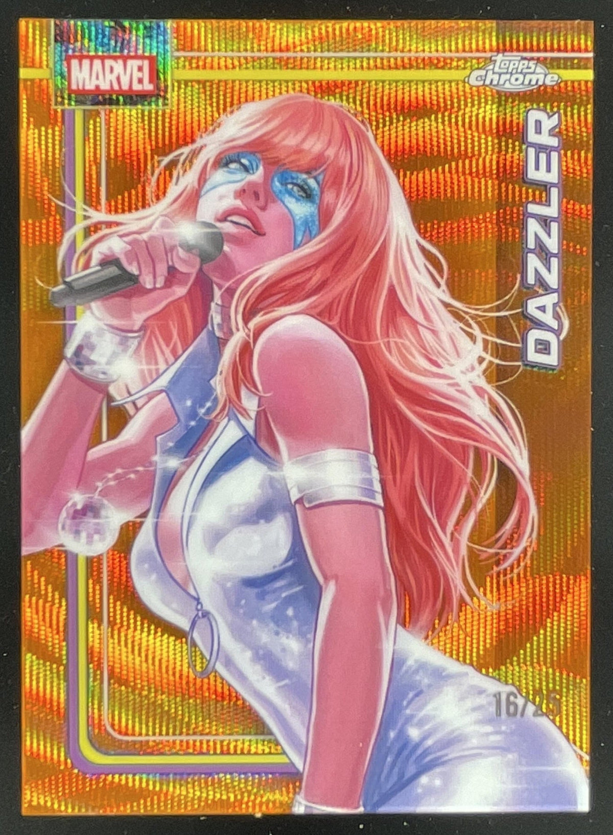 2026 Topps Chrome Marvel Comics Orange Wave Refractor #026 Dazzler /25 product image 1, provided for visual reference and