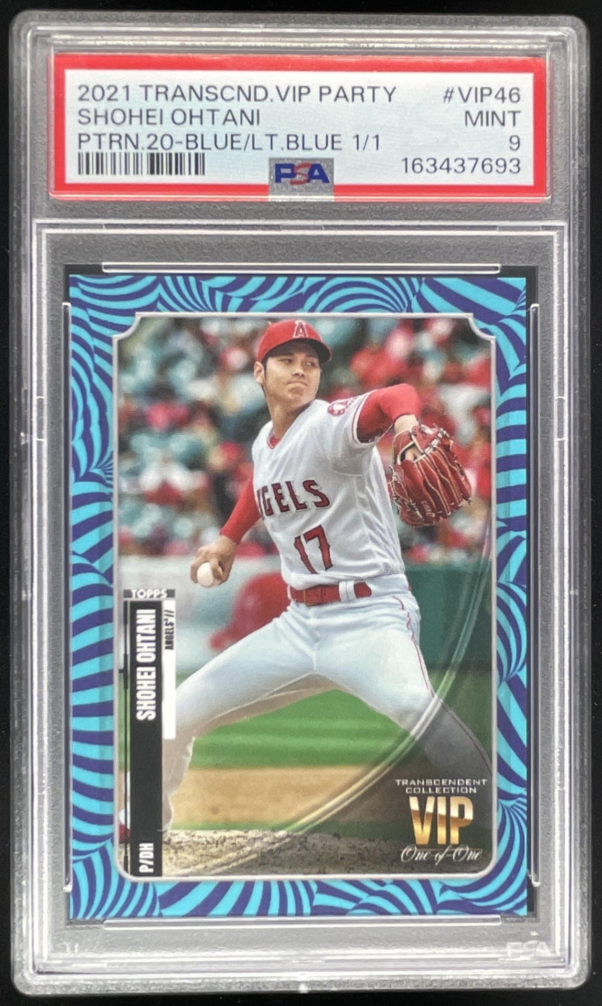 2021 Topps Transcendent Collection VIP Light Blue Line Shohei Ohtani 1/1 PSA 9 product image 1, provided for visual