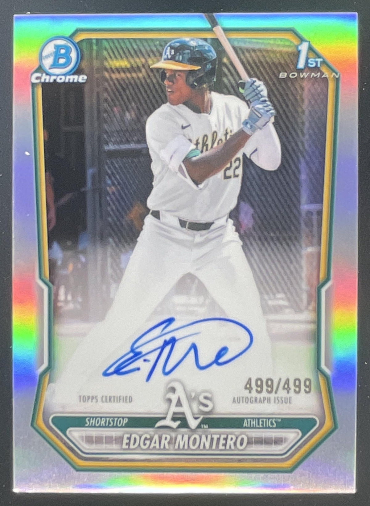 2026 Bowman Chrome Prospect #CPA-EM Edgar Montero RC Auto /499 product image 1, provided for visual reference and product