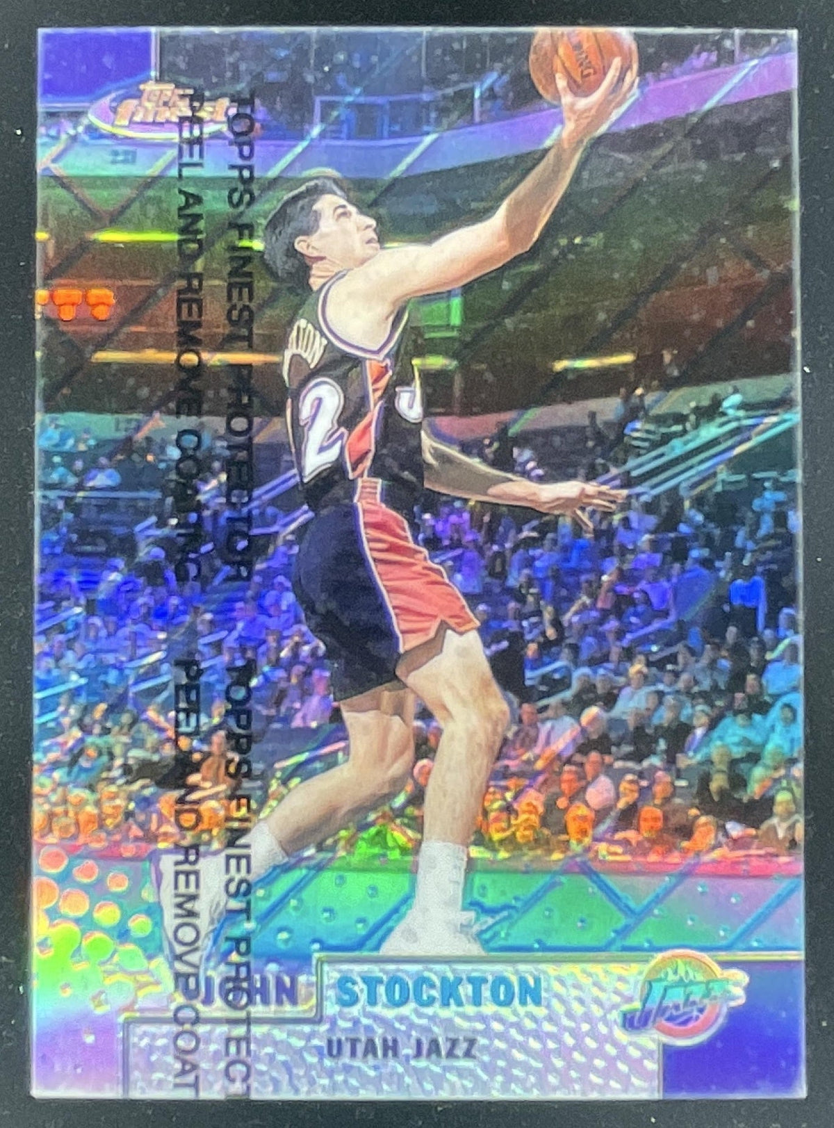 1999-00 Topps Finest Refractors #85 John Stockton product image 1, provided for visual reference and product detail review