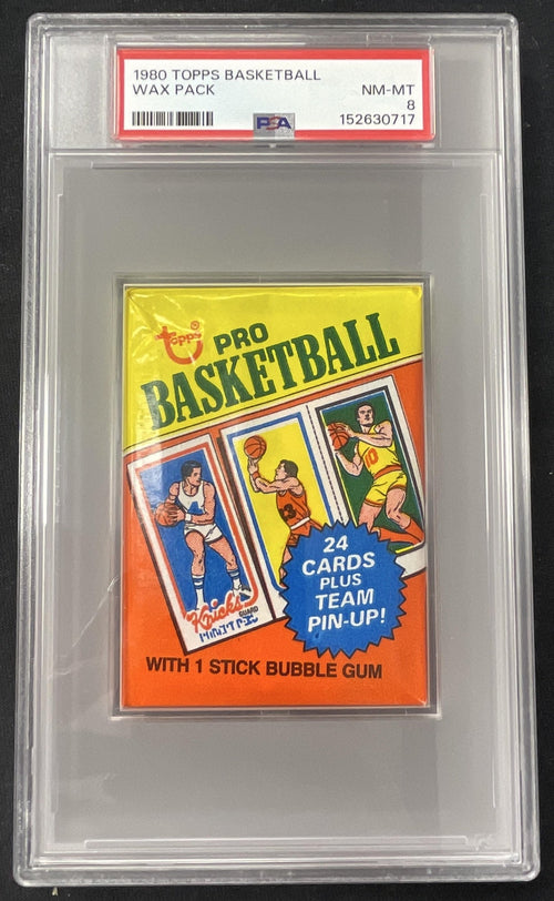 1980 Topps Basketball Sealed Wax Pack PSA 8 product image 1, provided for visual reference and product detail review