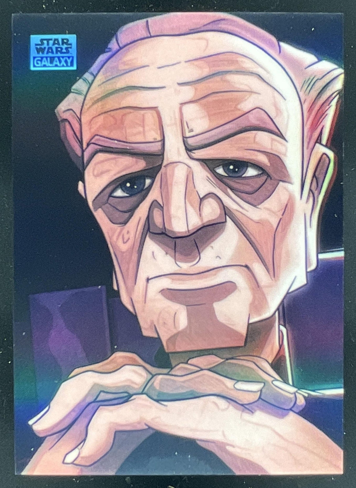 2024 Topps Chrome Star Wars Galaxy Art the Sith Aqua Chancellor Palpatine /199 product image 1, provided for visual