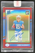 2024 Panini Donruss Optic Autograph Red #266 Ladd McConkey RC Auto /75 product image 1, provided for visual reference and