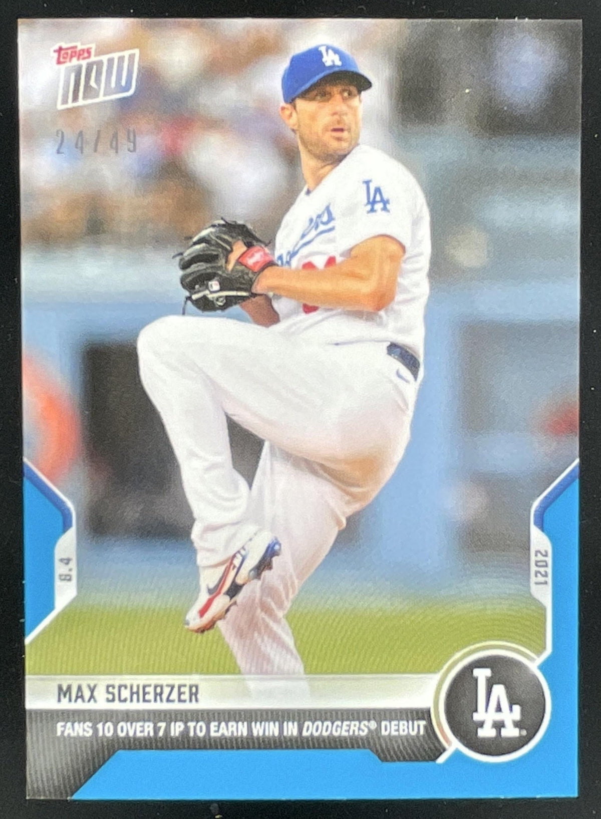 2021 Topps Now Blue #616 Max Scherzer /49 product image 1, provided for visual reference and product detail review