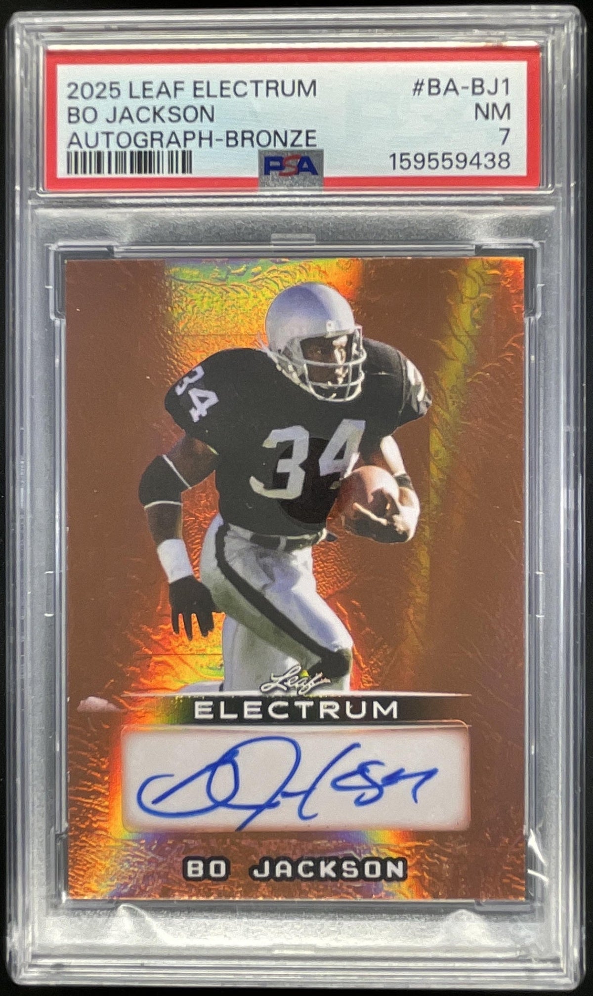 2025 Leaf Electrum Autograph Bronze #BA-BJ1 Bo Jackson Auto /12 PSA 7 product image 1, provided for visual reference and