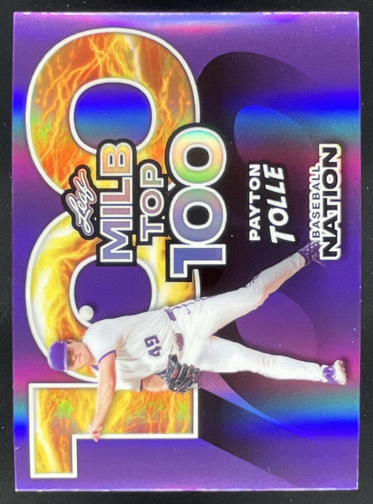 2025 Leaf Baseball Nation MiLB 100 Purple Payton Tolle Pre-Production Proof 1/1 product image 1, provided for visual