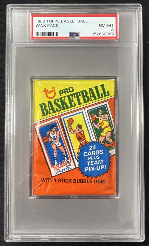 1980 Topps Basketball Sealed Wax Pack PSA 8 product image 1, provided for visual reference and product detail review