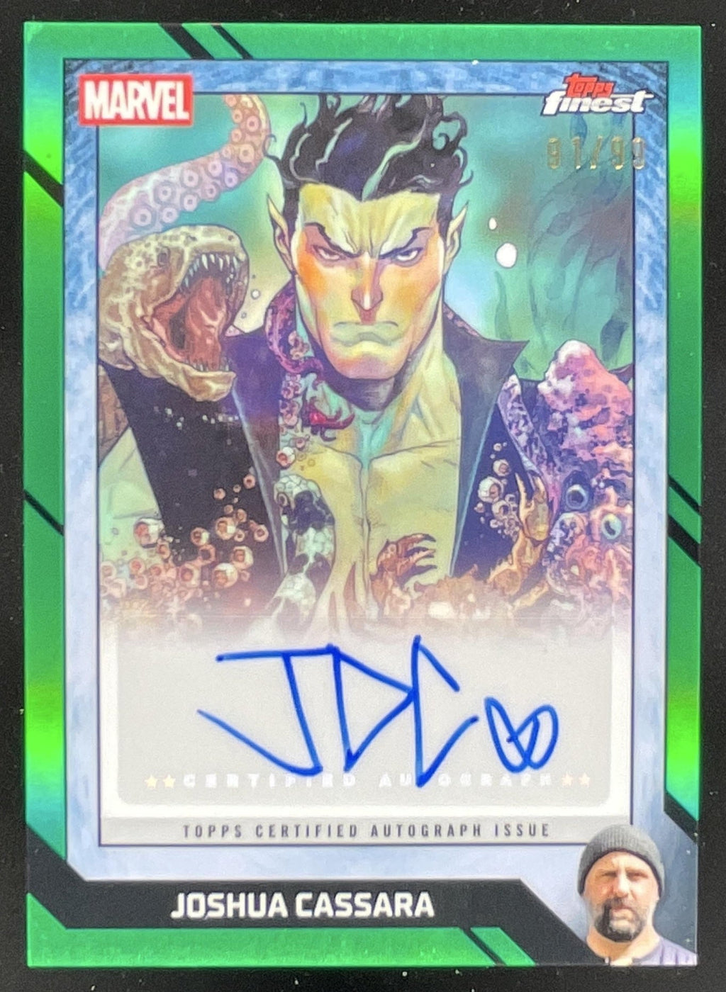 2026 Topps Marvel Finest Comic Book Artist Green Joshua Cassara Auto /99 product image 1, provided for visual reference and