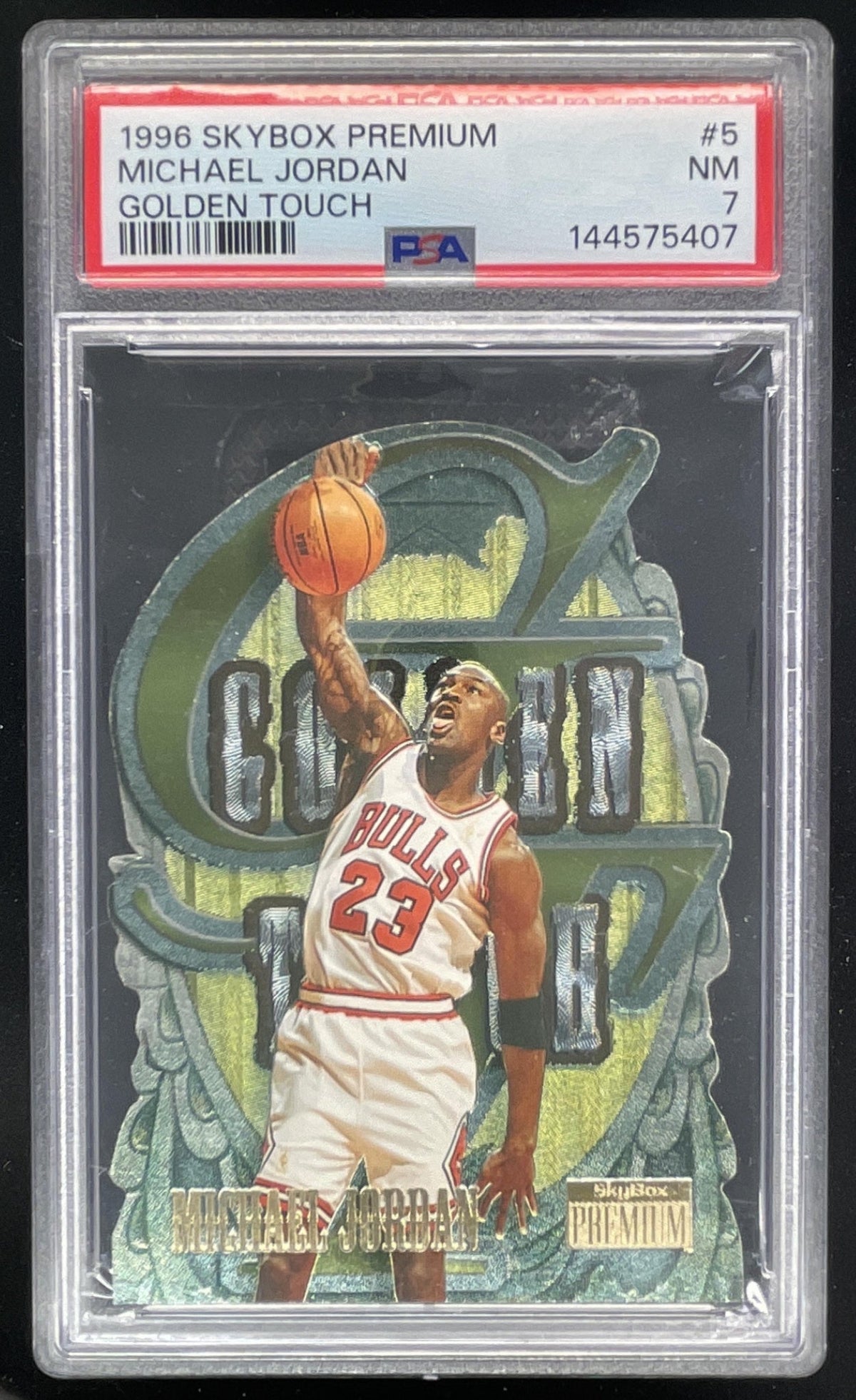 1996-97 Skybox Premium Golden Touch #5 Michael Jordan PSA 7 product image 1, provided for visual reference and product