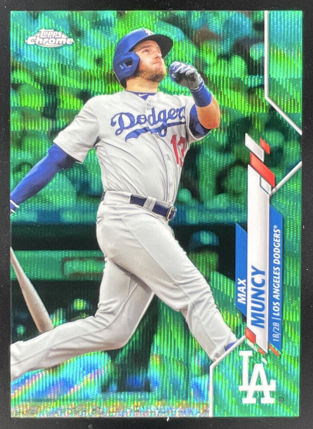 2020 Topps Chrome Green Wave Refractor #13 Max Muncy /99 product image 1, provided for visual reference and product detail